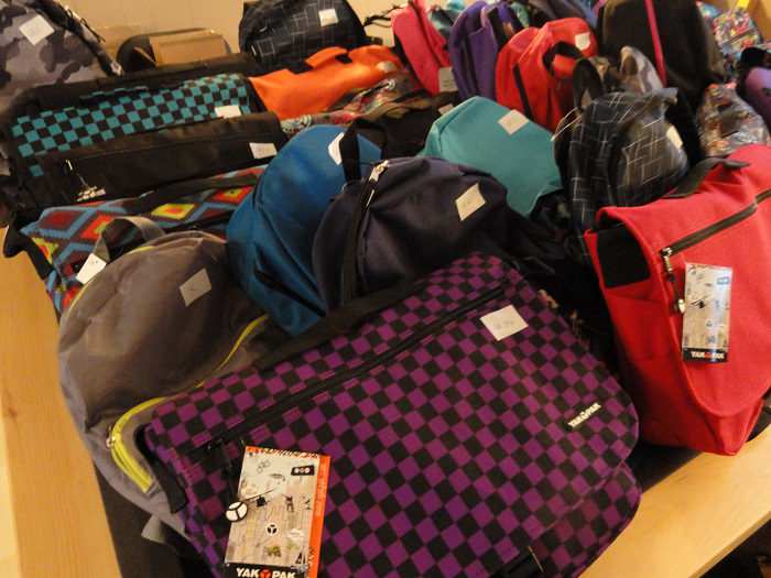 completed school bags for poor children